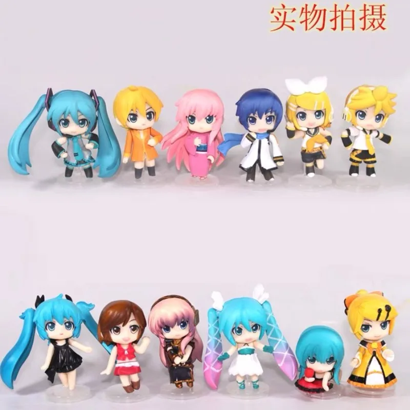 Hatsune Miku Anime Figure, PVC Model Toys, Random Style, Uzumaki, Rin, Len Q Version, enfeites de boneca, presentes, 6,5 cm, 1Pc, 2024