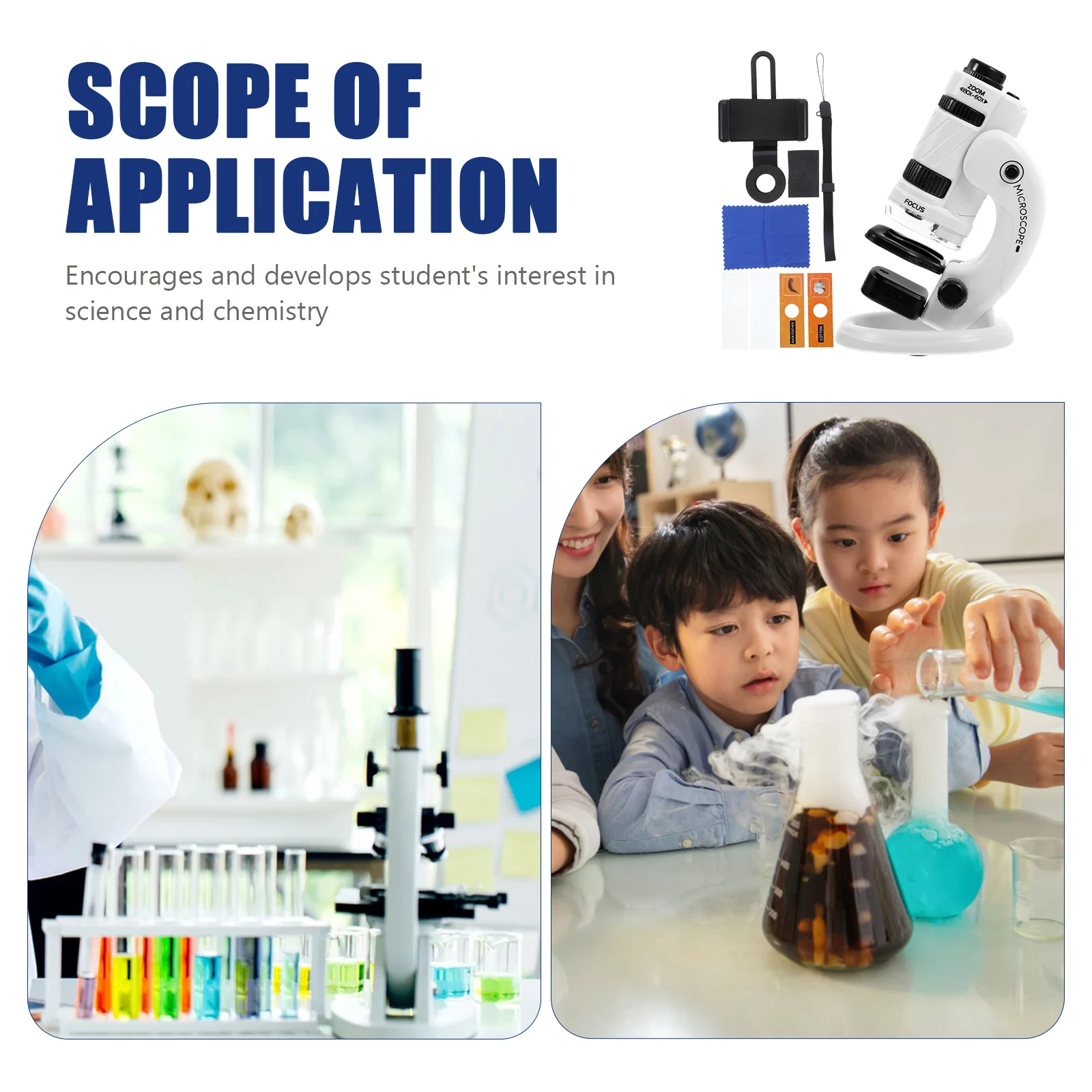 1Set Kids Microscope Set with 60X-180X Zoom Pocket Biological Observing Tool for Students Learning Activity