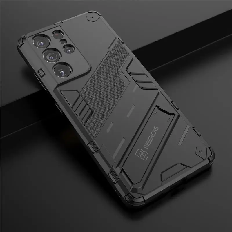 Solid Armor Cyber Shockproof Case For Samsung S21 FE S22 S23 Ultra Plus A14 A34 A54 A12 A13 A32 A52 A72 A73 A53 A33 Stand Cover