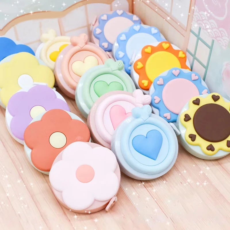 Macaron Color Mini Portable Measure Tape Children Measuring Bust Hip Waist Soft Leather Ruler Retractable Round Tape