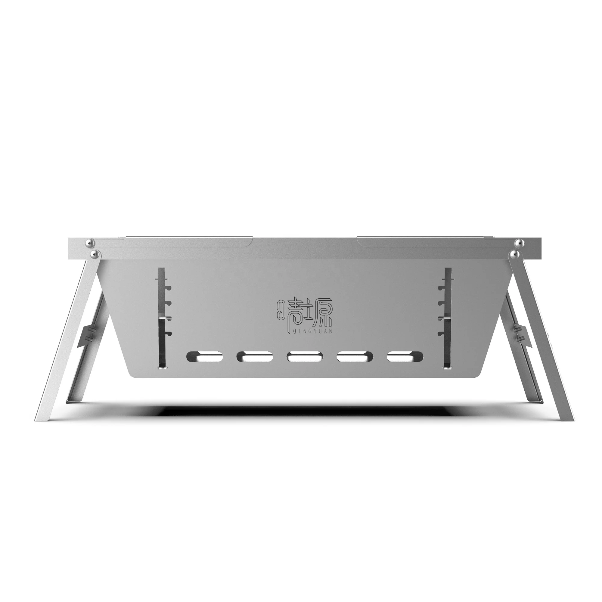 Outdoor Portable Folding Stainless Steel Charcoal BBQ Grill Stove with Flame Safety Device and Touch Control for 2-3 Persons