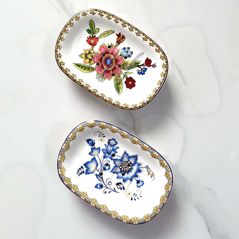 

French style retro ceramic soap box popular for home bathroom and toilet drain soap dish European luxury soap box