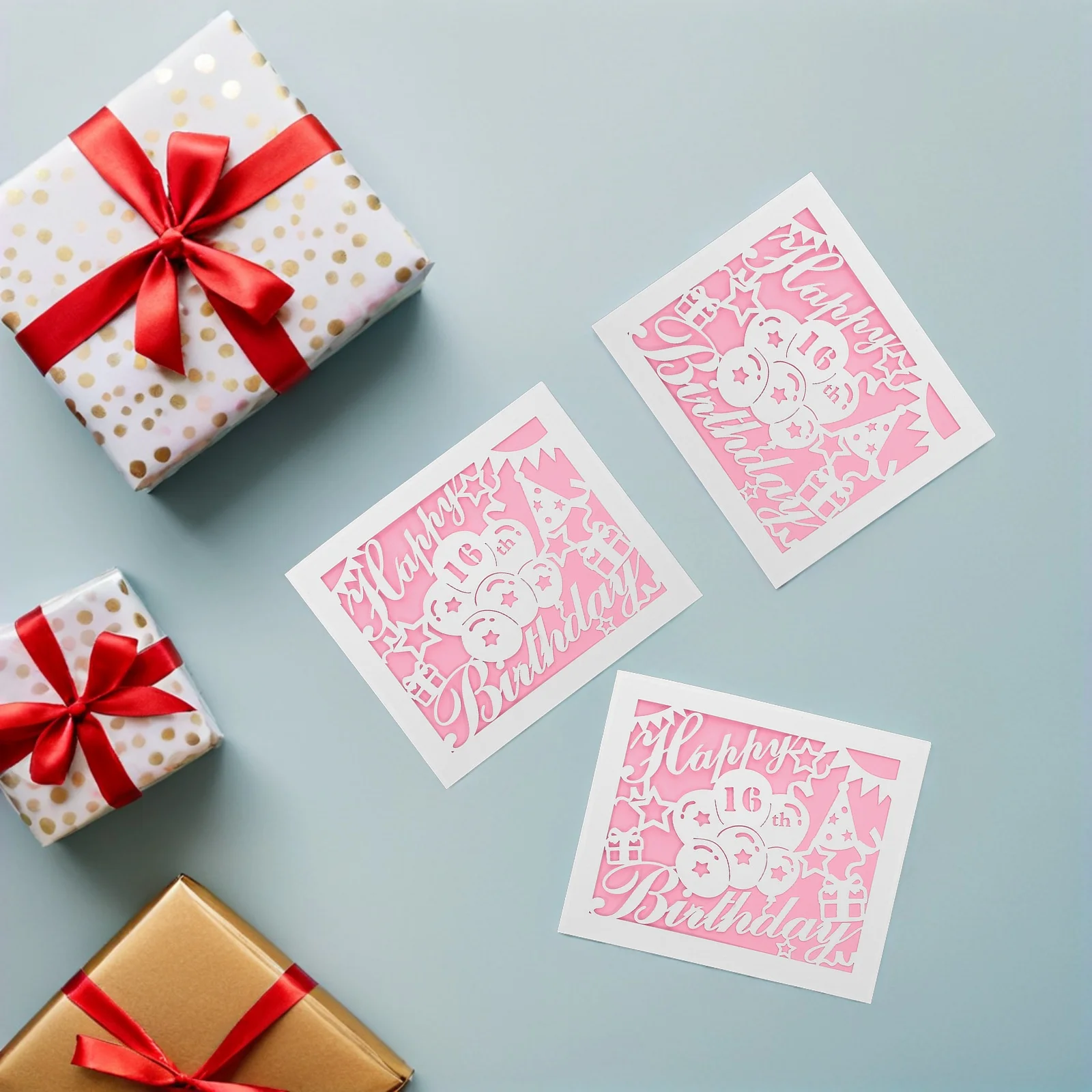 

10Sets Hollow Birthday Card Elegant Cutout Design Happy 16Th Birthday Greeting Cards Envelope Included Party Decoration