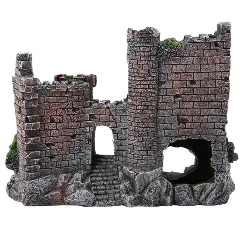 Aquarium Castle Resin Decorations Aquarium Landscaping Castle Fishtanks Decors Dropship