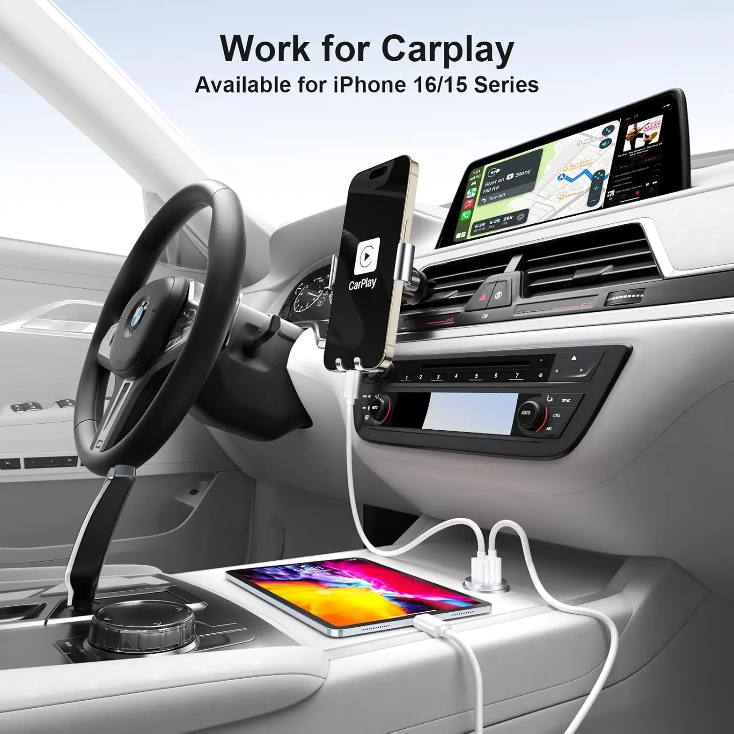 3PCS 3.3FT USB to Type-C Fast Charging Cable for iOS Devices, Compatible with Series 15/16 Plus, Car Charger Power Cord Adapter