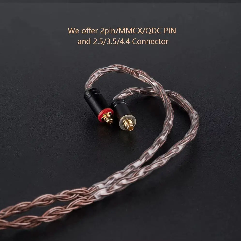 Picture 7: KBEAR 16 core 2-pin IEM headphone cable,upgraded HiFi in ear display replacement TRS pure copper extension cable