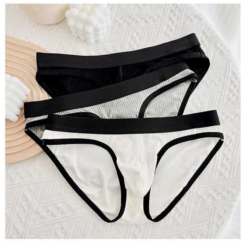 Men's Sexy Briefs Male Pouch U Convex Underwear Comfortable Threaded Fabric Brief Elastic Shorts Breathable Underpants