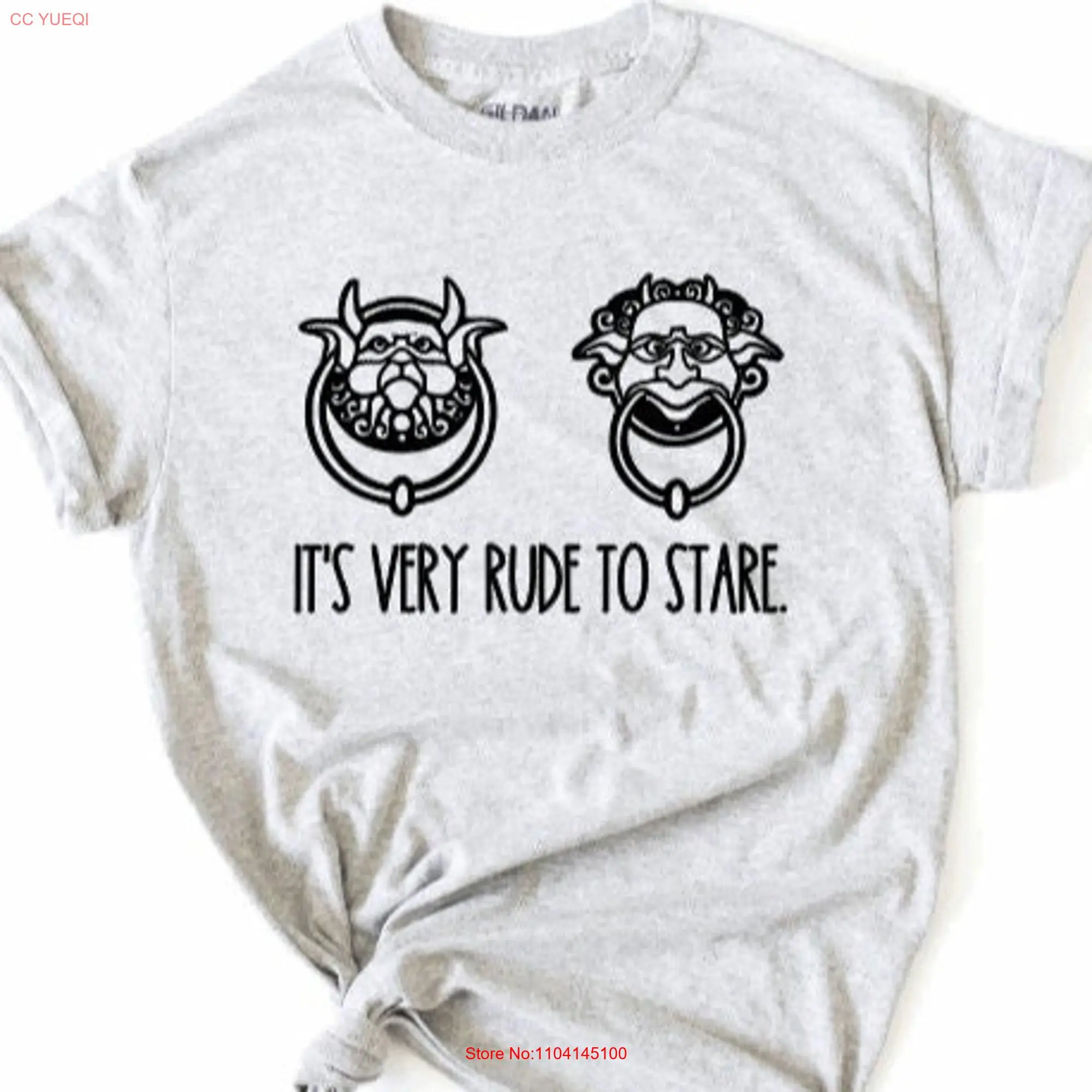 It's very rude to stare Labyrinth funny door knocker t shirt long or short sleeves