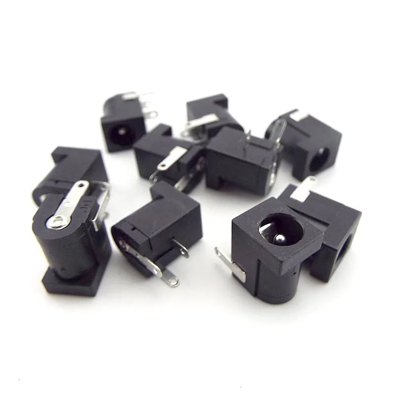 10Pcs 5.5x2.1mm DC-005 DC female Power Jack Socket plug Connectors power Supply Barrel-Type Right Angle PCB Mount Terminal 5521