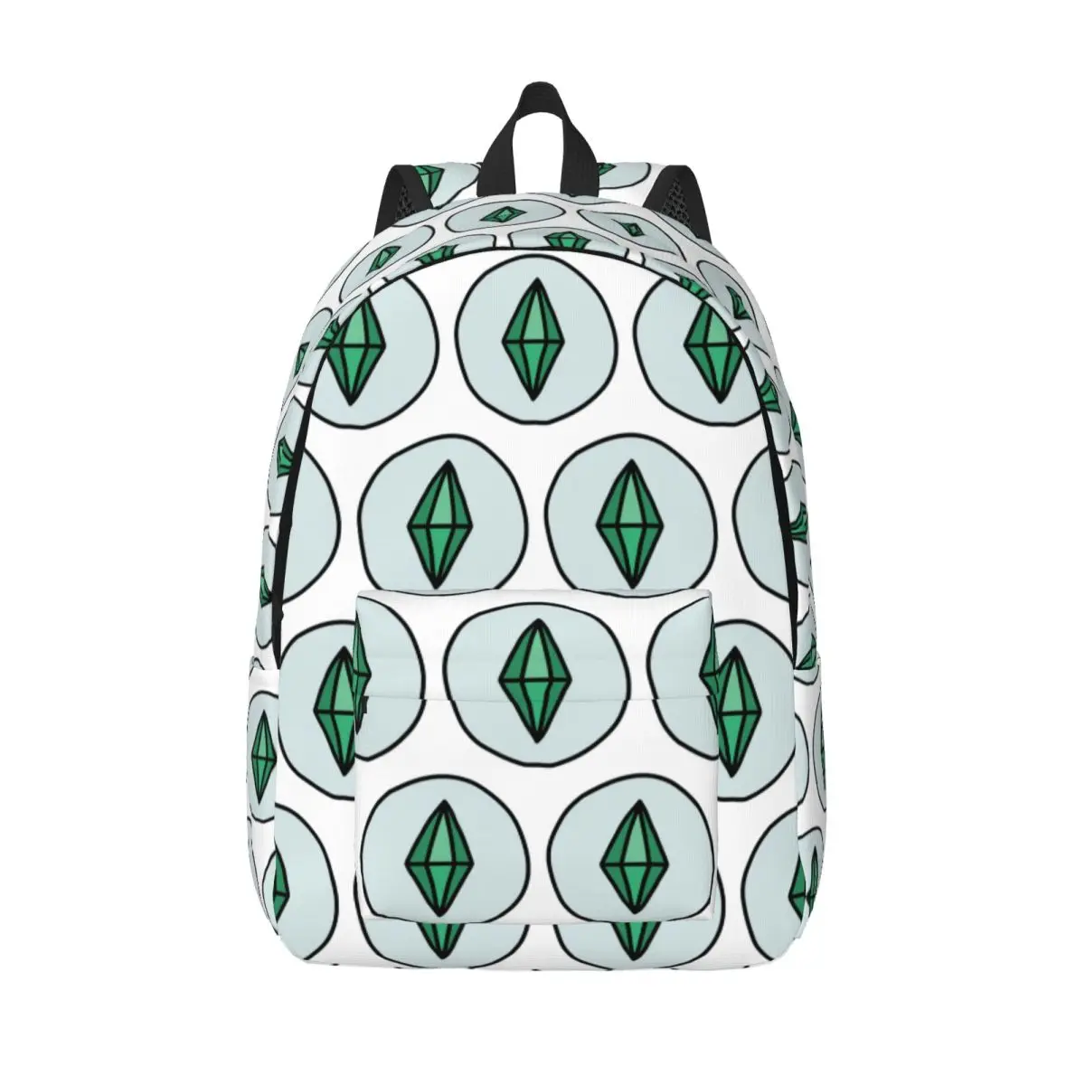 

Милый студенческий рюкзак Sims Plumbob, школьная сумка, походный дорожный рюкзак для мужчин и женщин, модная сумка для книг, сумки на плечо