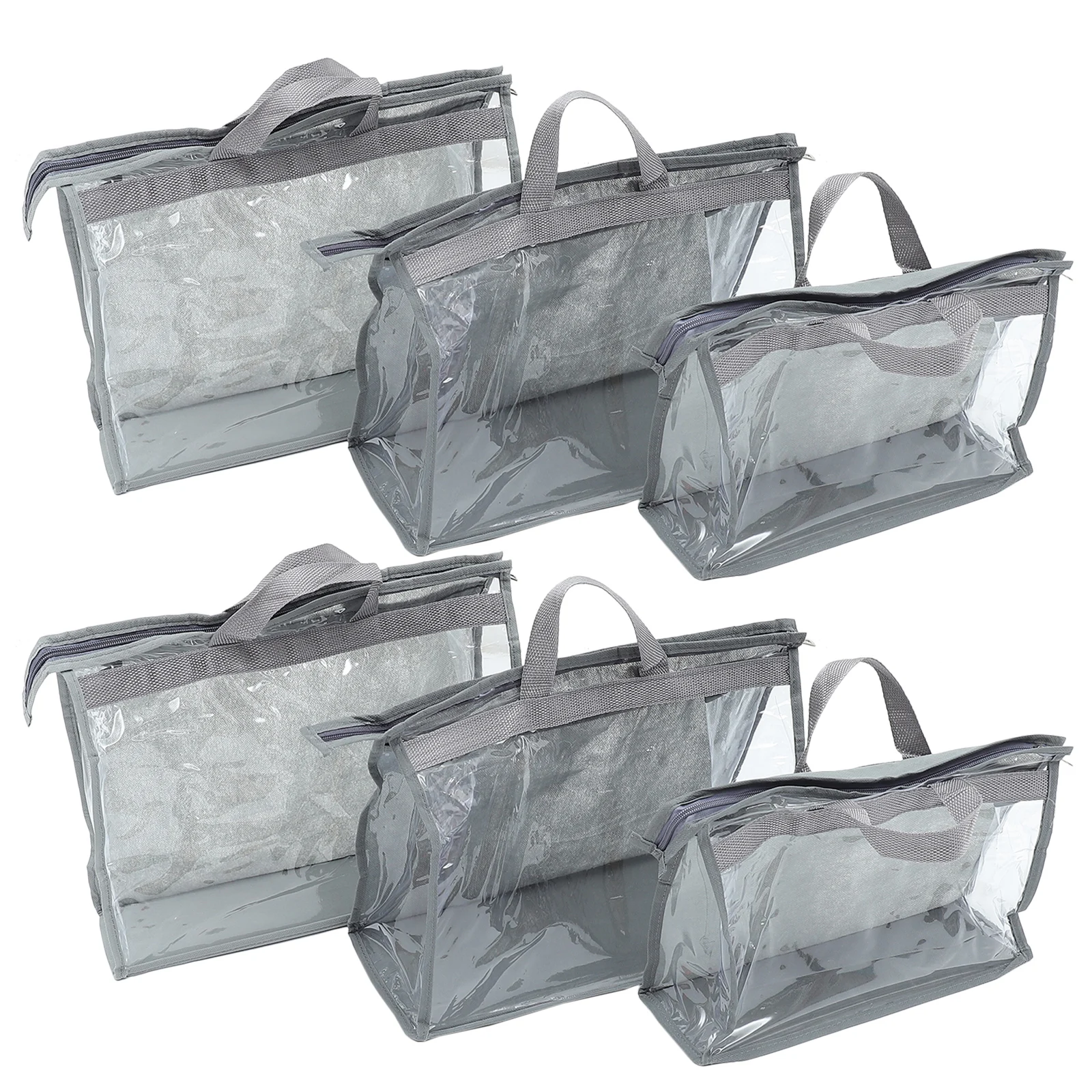 

6Pcs Storage Bags Clear PVC Dustproof Wardrobe ganizer Tote Pouches For Home Closet Storage Solutions Purse ganizers