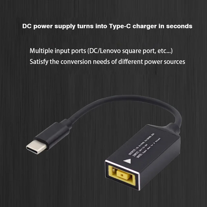DC zu Typ C Stromkonvertierung Typ-C-Aufladung PD65w DC-Buchse auf C-Stecker Adapterkabel 5 V/9 V/20 V DC auf Typ-C DP-Adapterkabel