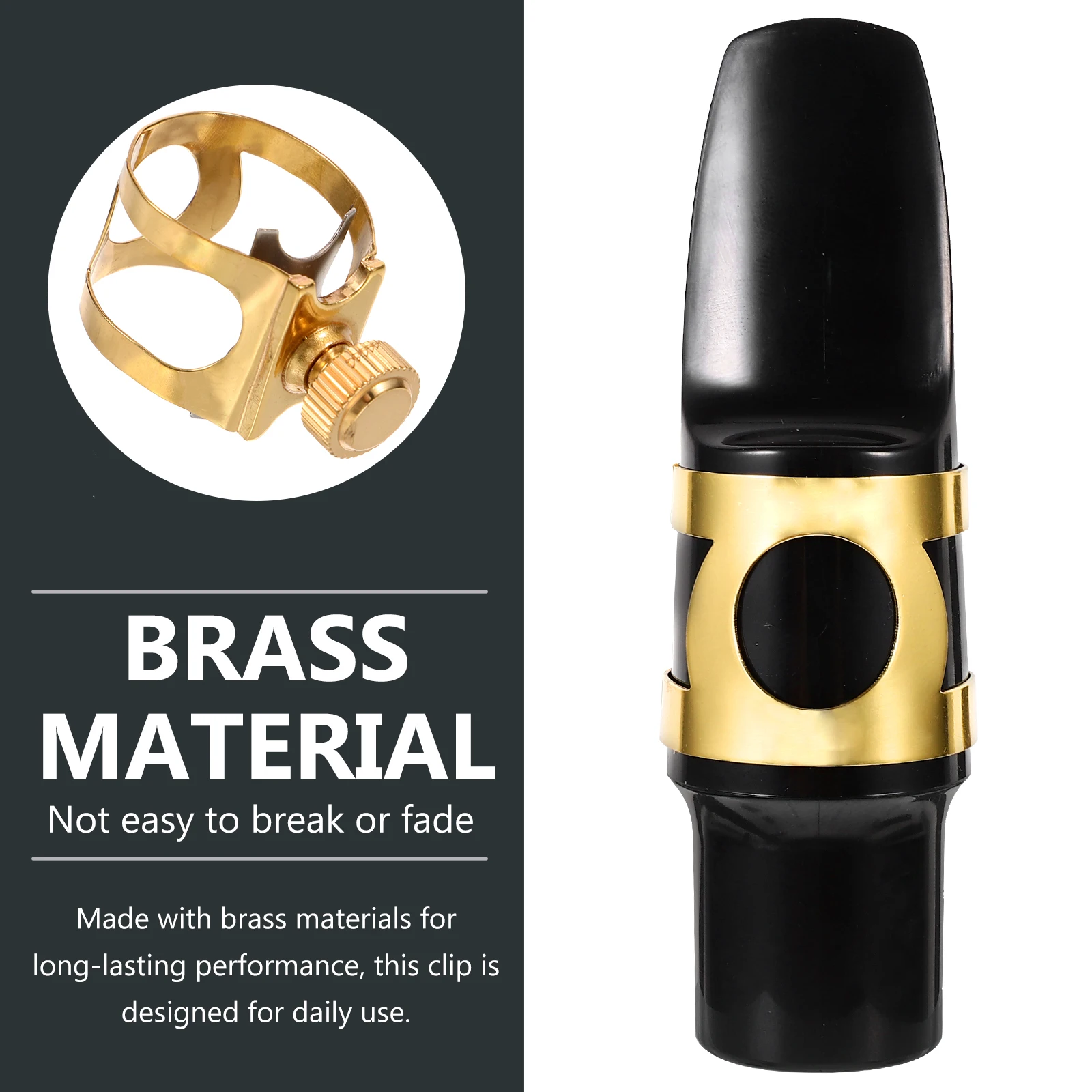 Mouthpiece Ligature Soprano Sax Mouthpiece PU Saxophone Accessories Fastener Clip For Soprano Sax Brass