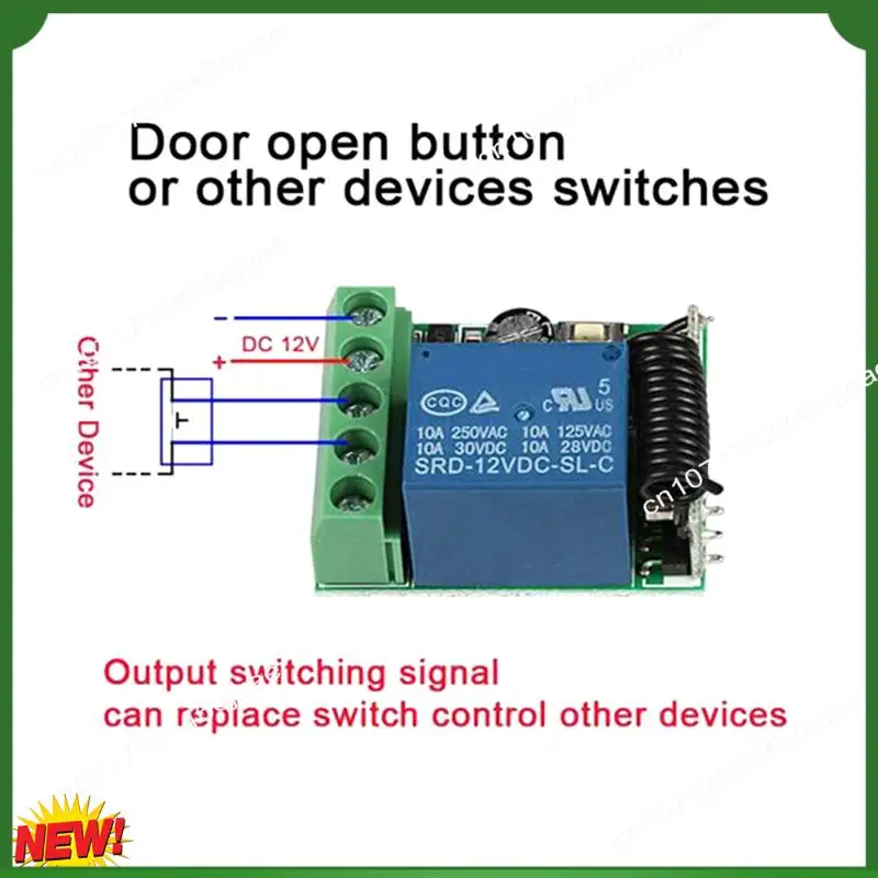 

A48I 10Piece Wireless Switch Control Board Remote Control Relay Transmitter Button Module DC 12V Single Channel 433 MHZ