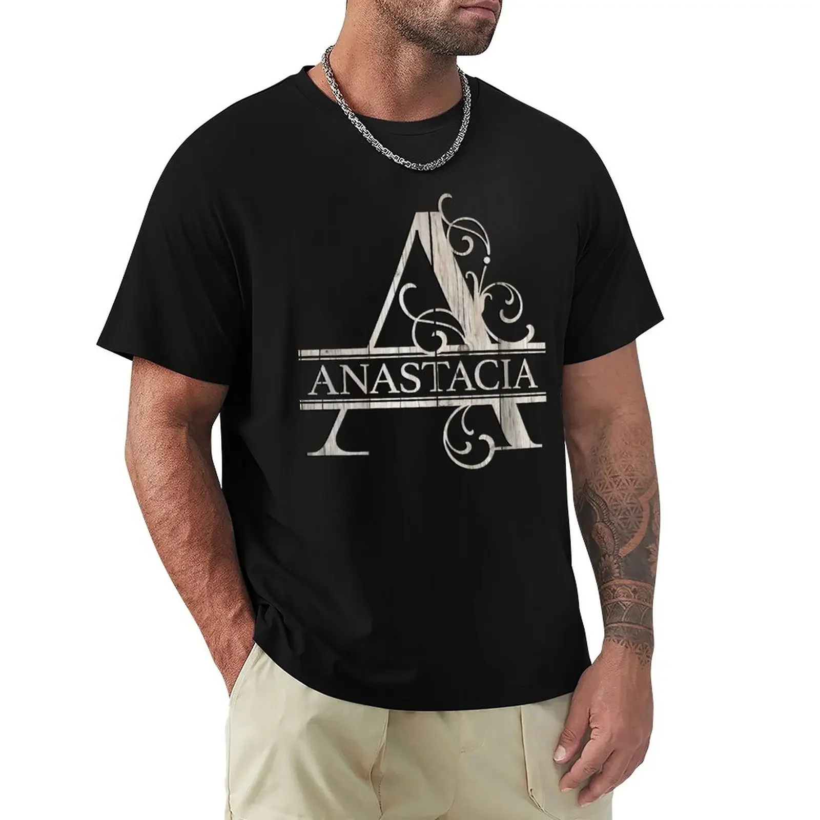 Anastacia Name - Wood Style Monogram Letter A The Anastacia Name Gift For Anastacia T-Shirt blanks boys whites mens t shirt