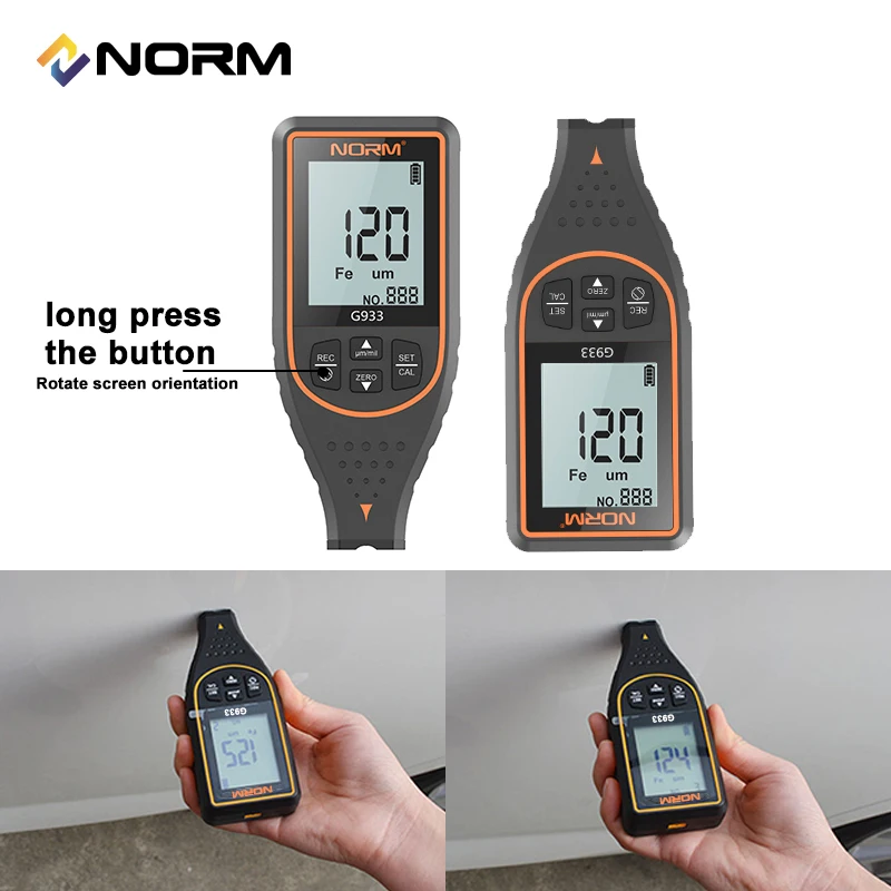 NORM Coating Thickness Gauge 0-1700/0.1 Micron FE NFE Paint Tool Car Paint Film Thickness Measuring Tester