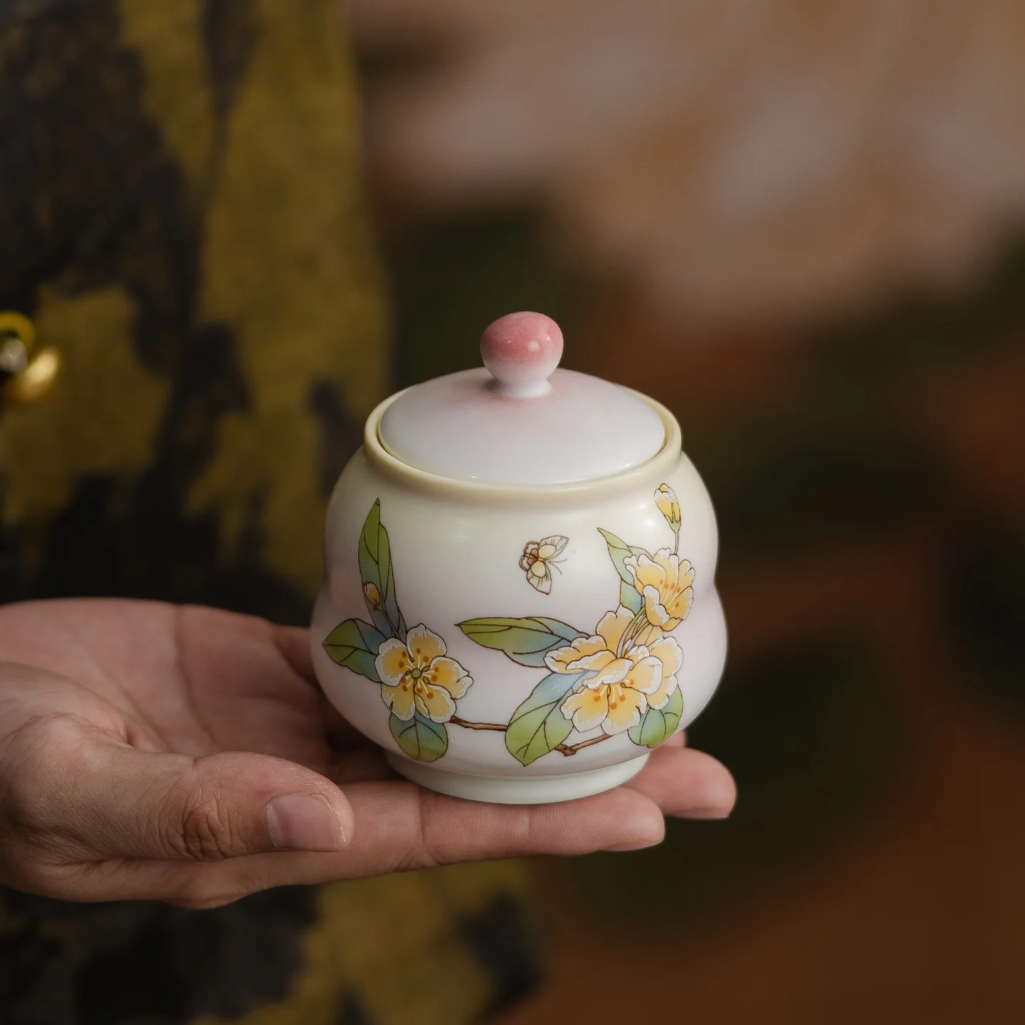 Gradual change tea can Guofeng ceramic sealed can gourd Chinese dried fruit wolfberry packaging can small