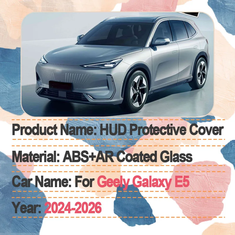 Car HUD Display Cover For Geely Galaxy E5 2024 2025 EX5 Proton e.MAS 7 Head Up Protective Cover Non Reflective Car Protective
