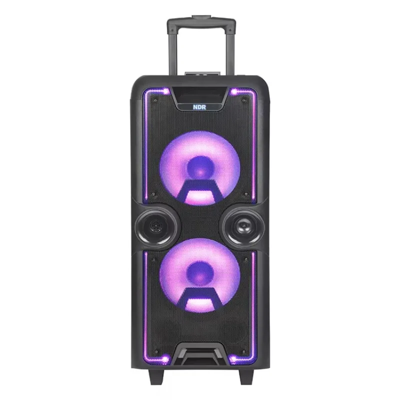Speaker Portable  with Light Drawbar Party Plastic Box Speakers Portable Dj Wired Cheap Price Rechargeable Big Sound