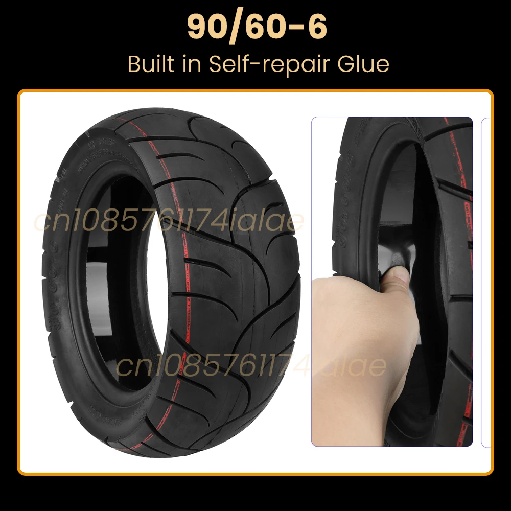 

11 Inch 90/60-6 Road Self-Healing Tubeless Tire For Electric Scooter Vacuum Built Self-repair Glue Tire Non-slip Thicker Tyre