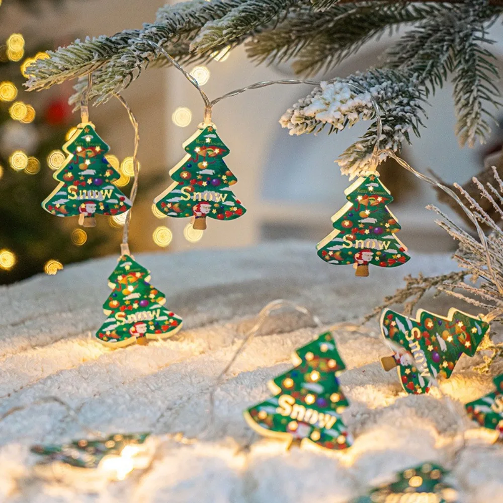 

Cartoon Christmas LED Light String Elk Shape Santa Claus Pattern Christmas String Lights Snowman Figure Hangable