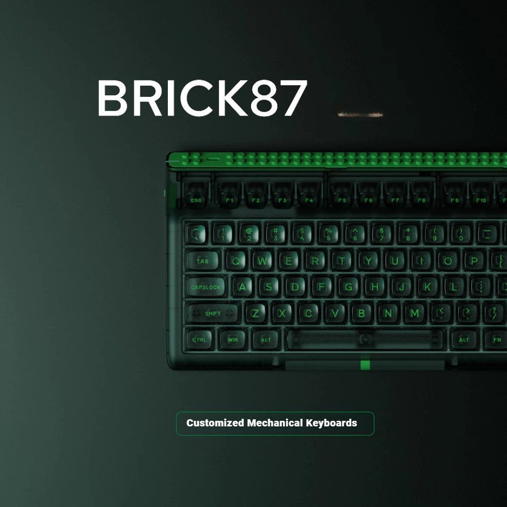 

Механическая клавиатура BRICK87, беспроводная трехрежимная прокладка, горячая замена, RGB наклонная область F, двухколесная индивидуальная офисная игровая клавиатура