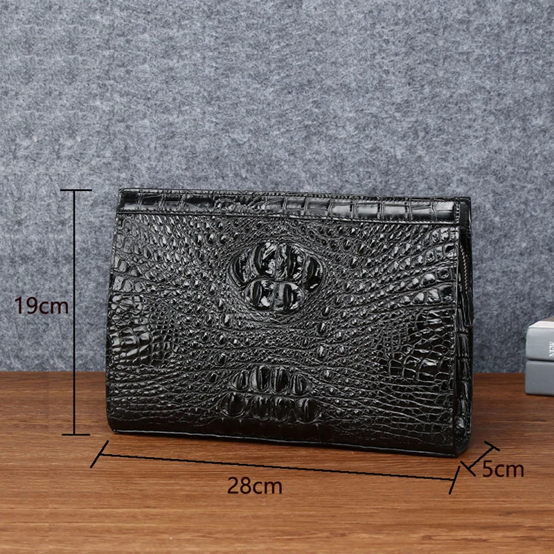 2023 Winter New Men's Crocodile Clutch Bag Briefcase High-quality Real Cowhide Envelope Clutch Bag Large Capacity Men's Bag