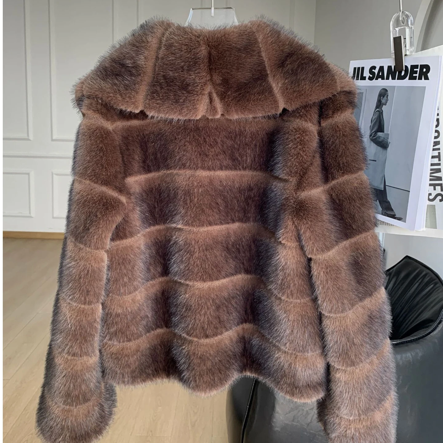 여성 겨울 코트 패션 크롭 인조 밍크 퍼 재킷 코트 긴팔 여성 아우터 라펠 칼라 두꺼운 코트 여성 의류