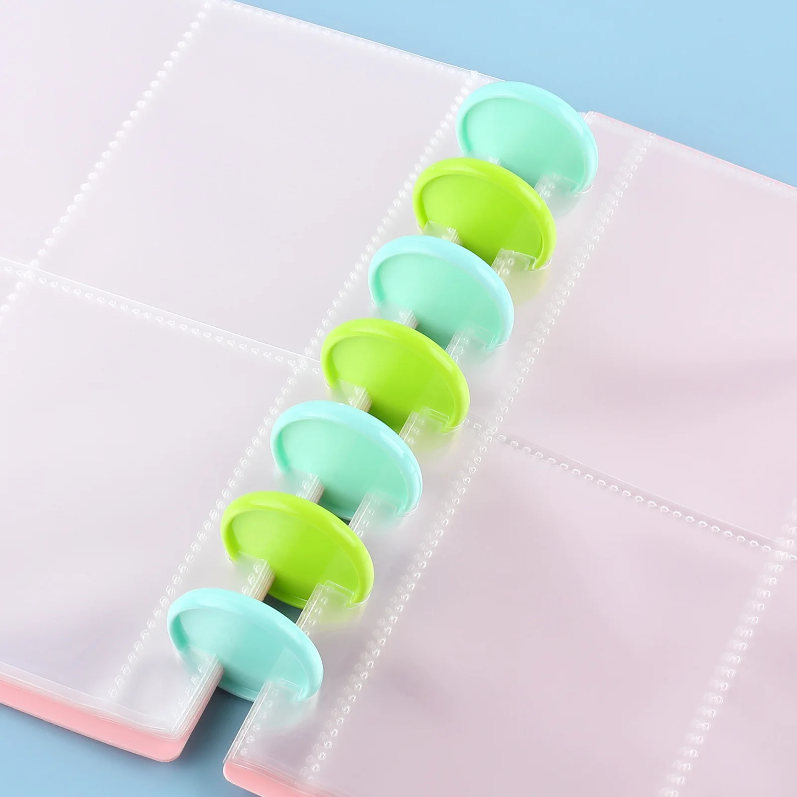 

12Pcs Solid Colorful Mushroom Buckle Notebook Loose Leaf Buckle Plastic Loose Leaf Mushroom Hole Loose-bound Ring /Binding Discs