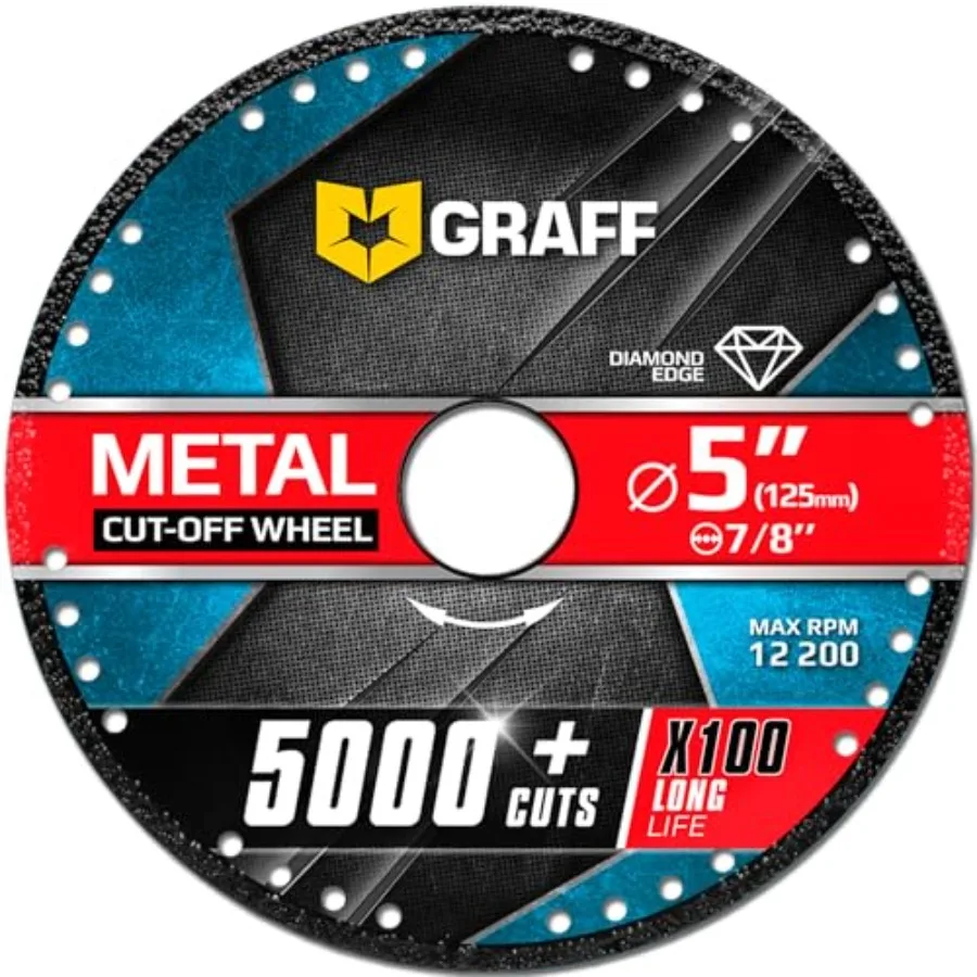 

Cut Off Wheels ch for Metal and Steel Diamond Metal Cuttg Disc for Angle Grder with 7/8 ch Arbor 100x Longer Wheel Life Black