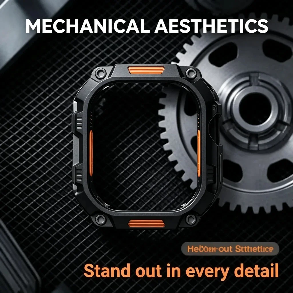VWAR Zinc Alloy Metal Armor Case for Apple Watch Ultra 3/2/1 49mm Rugged Shockproof Bumper Protective Cover for iWatch