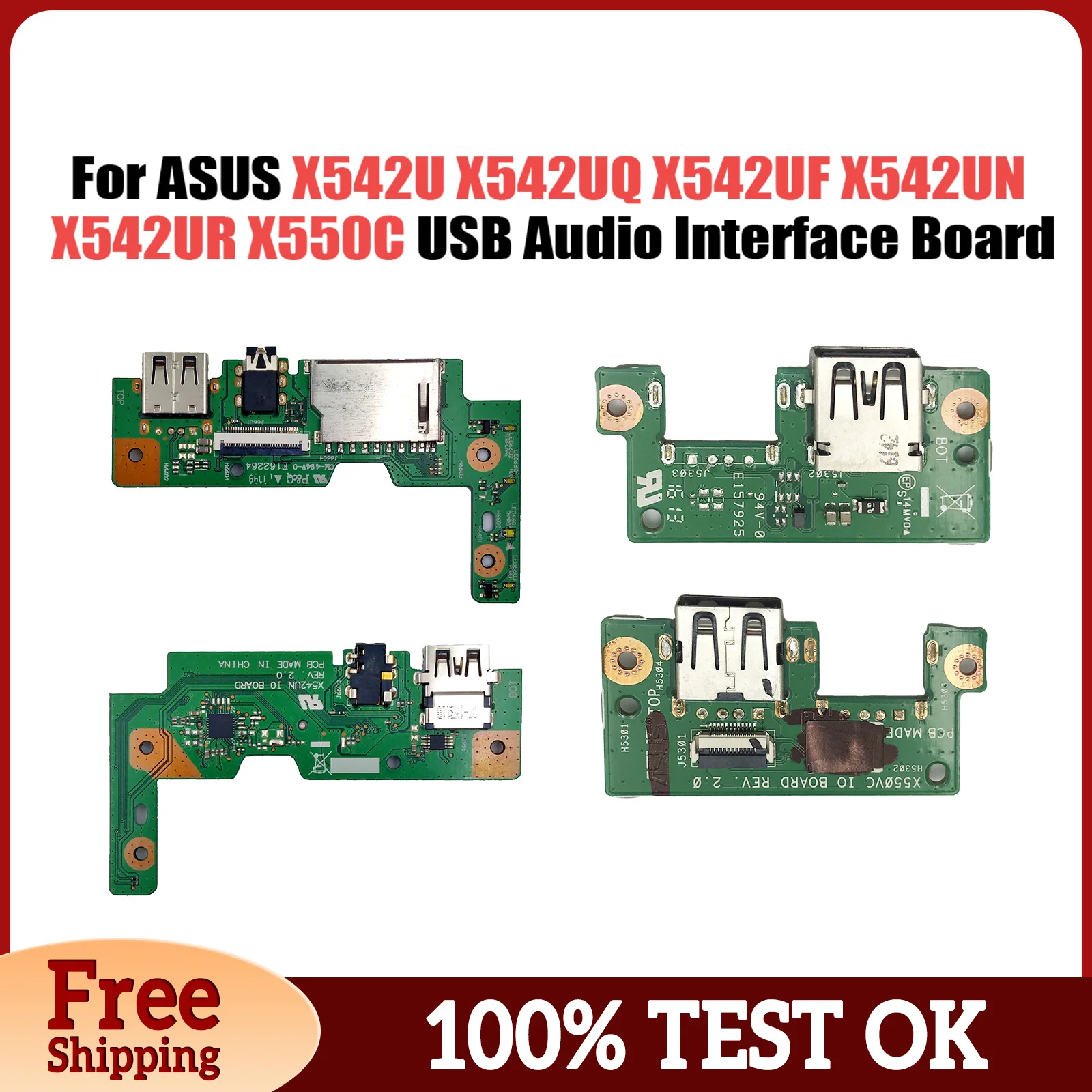 For Asus X542U X542UQ X542UF X542UN X542UR X550C X550V X550VC X553S F553S X553SAUSB Board Audio Interface Board