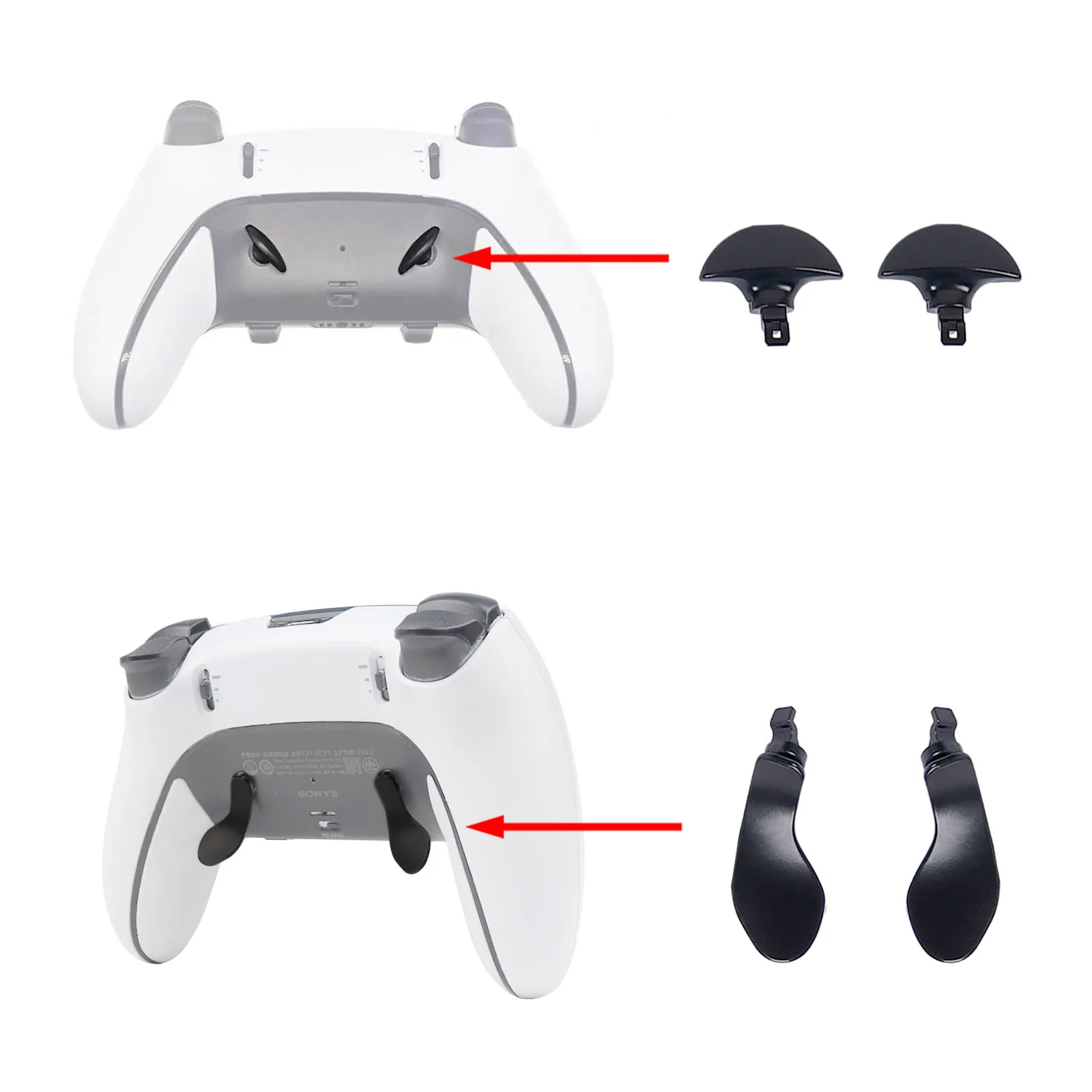 قبعات عصا التحكم المعدنية + مجاذيف الزناد المفاتيح الخلفية لإصلاح لوحة الألعاب PS5 Edge ملحقات وحدة التحكم البديلة K