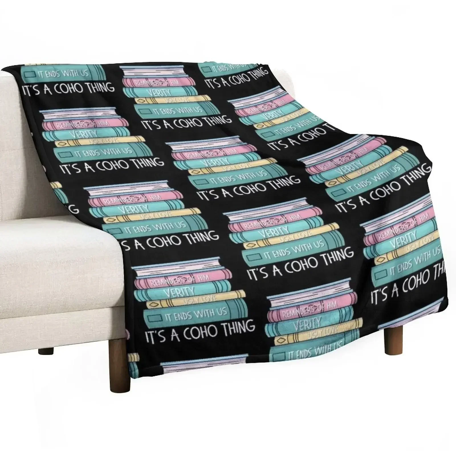 Its A CoHo Thing Book Stack T-shirt Throw Blanket Warm Bed covers Retros Stuffeds Blankets