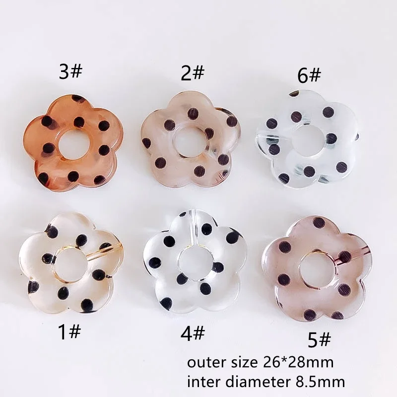 Acrylic Resin Plastic Clear Plum Flower Bead Pendant Bracelet Earring Accessories Supplies for Jewelry Making Diy Handmade 10pcs