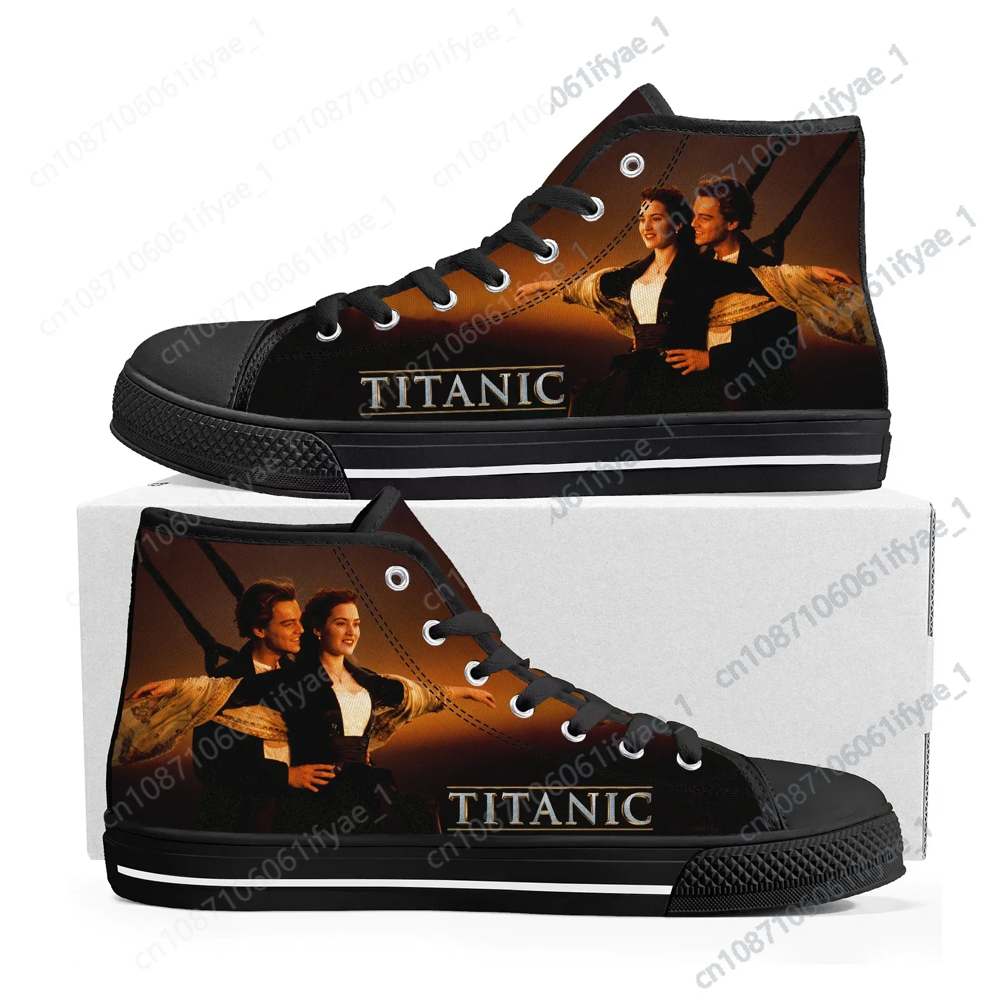 titanic classic movie High Top High Quality Sneakers Mens Womens Teenager Canvas Sneaker Casual Custom Made Shoes Customize Shoe