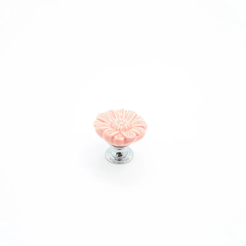 Ceramic Wild Chrysanthemums Cabinet Knobs Handles Drawer Closet Room Furniture Door Hardware Cupboard Dresser Wardrobes Pulls