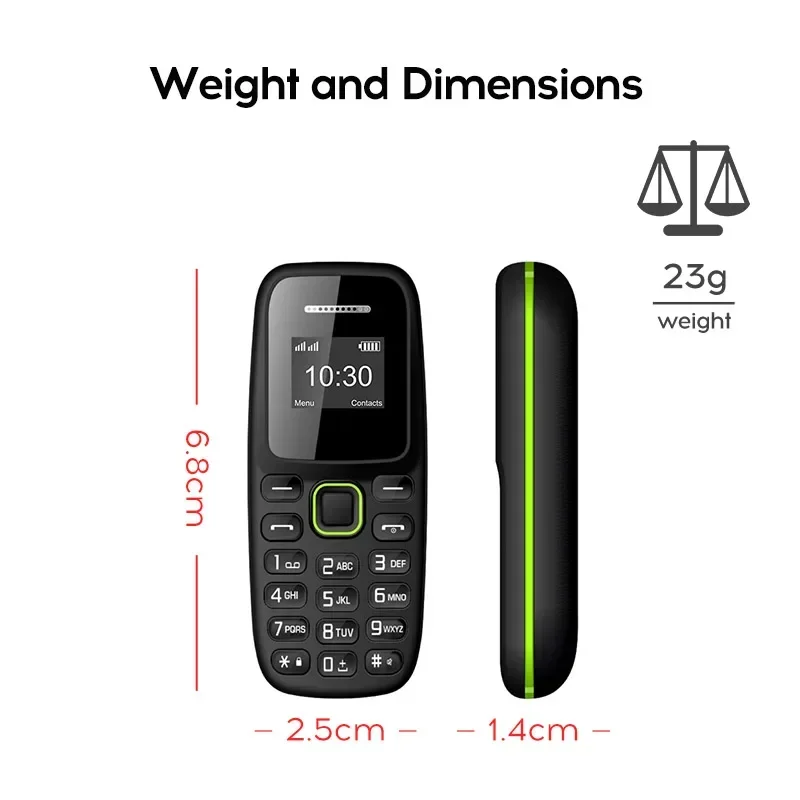 UNIWA BM310 Mini Mobile Phone Dual Sim FM Radio 2G GSM Unlocked Phone MTK6261D 0.66 inch Super Thin GSM Small Phone