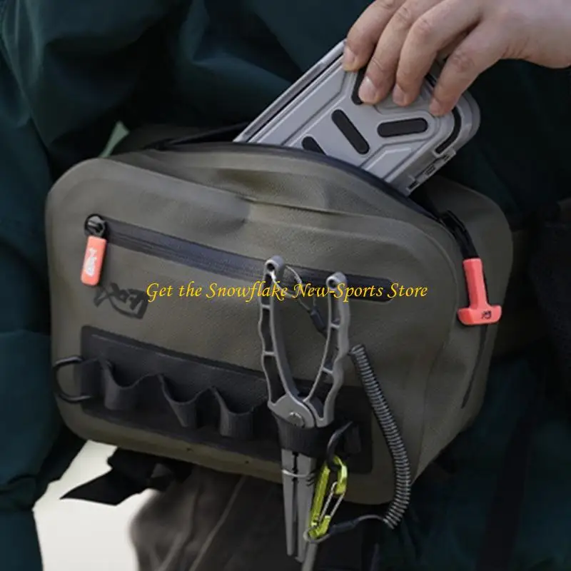 

E56D Large Capacity Tackle Bag Multifunctional Fishing Lures Bag Waterproof Fishing Waist Fanny Pack Cycling Crossbody Bag