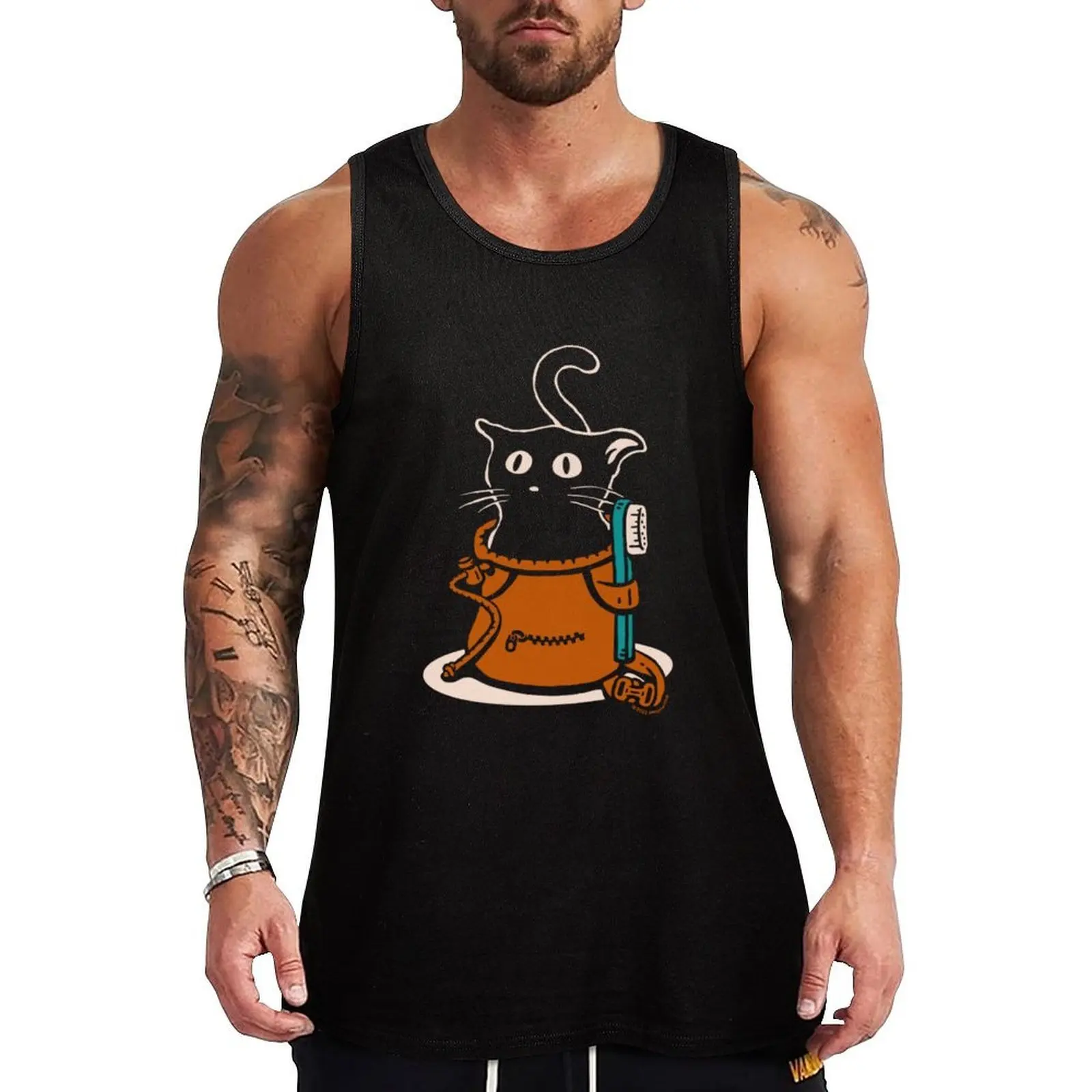 

Cat in a Chalk Bag Rock Climbing Classic Tank Top male top t-shirts man gym clothes men
