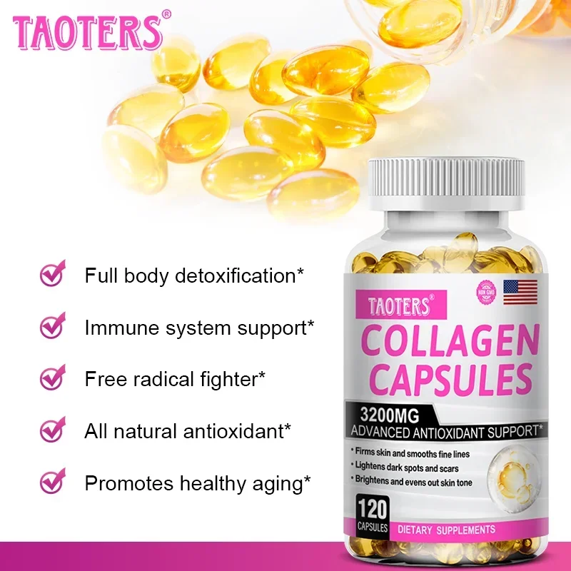 Powerful Collagen + Glutathione Capsules - Skin Joint Hair Nail Health Support Nutritional Supplement for Men and Women