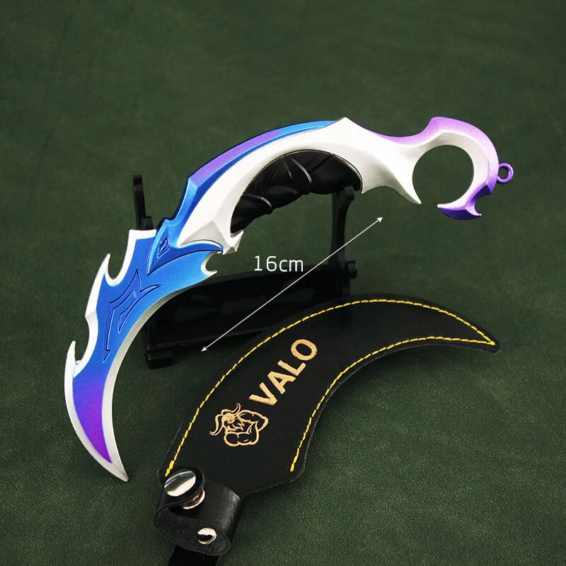 Valorant Keychain Melee Reaver 2.0 Karambit Knife 16cm Metal M4 Anime Figure Cosplay Weapon Samurai Sword Gift Toy for Boys