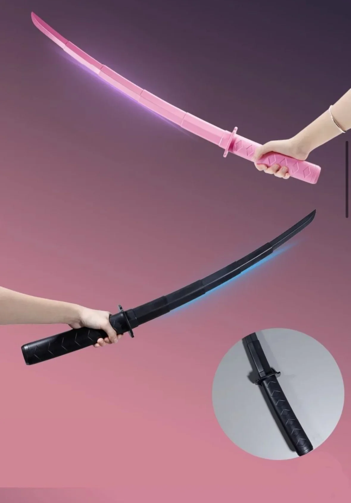 3d Gedrukt Zwaartekracht Intrekbaar Samurai Zwaard Schaalbaar Katana Zwaard Mes Decompressie Speelgoed Cos Rekwisieten Plastic Mes Geschenken Kinderen