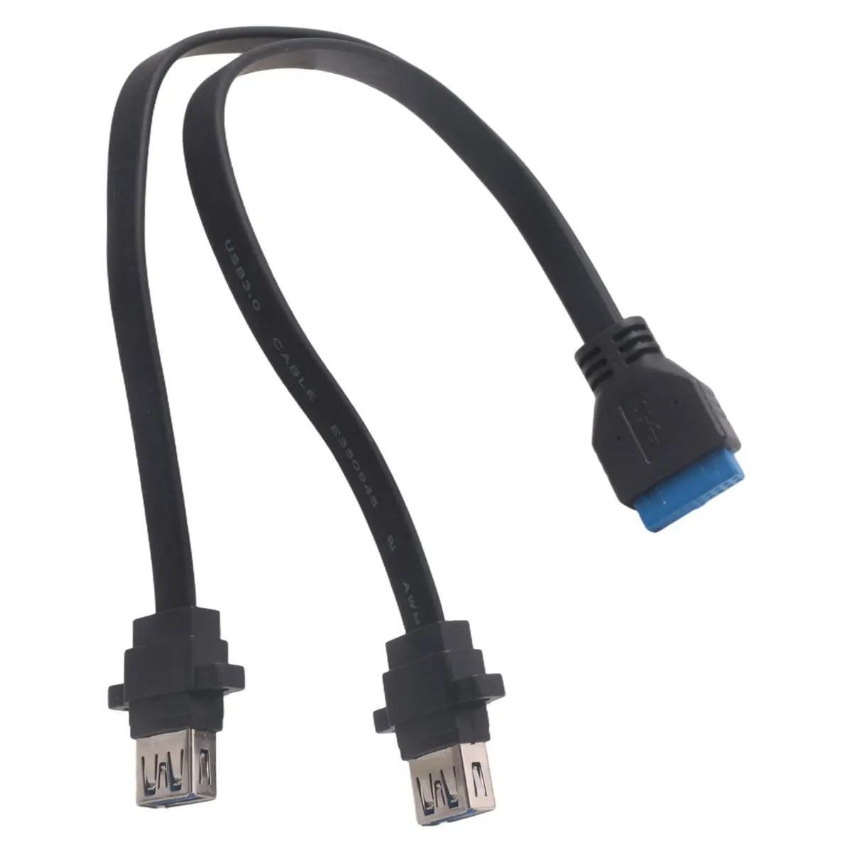 DT85 0. Dual 2 Port USB 3.0 Front Panel Extension Cable a Type Female to 20 Pin Box Header Female Slot Adapter Cable