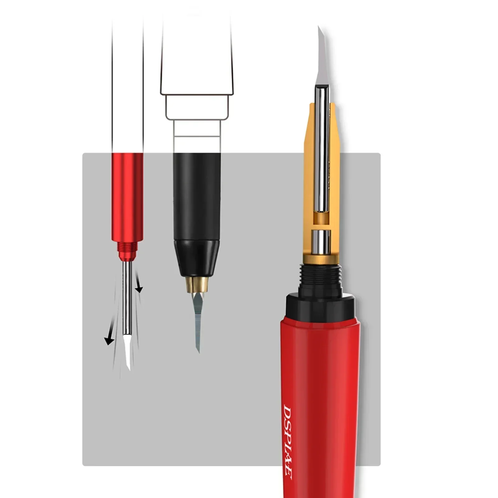 DSPIAE PT-TH Push Knife Handle XPB-0.1mm~1.5mm Drill Bits Model Engraving Tool for Assembly Model Building Tools DIY Accessories