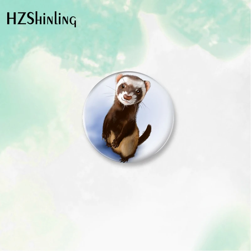 2023 New Cartoon Animal Ferrets Button Badge Brooch For Clothes Backpack Decoration Pin Jewelry