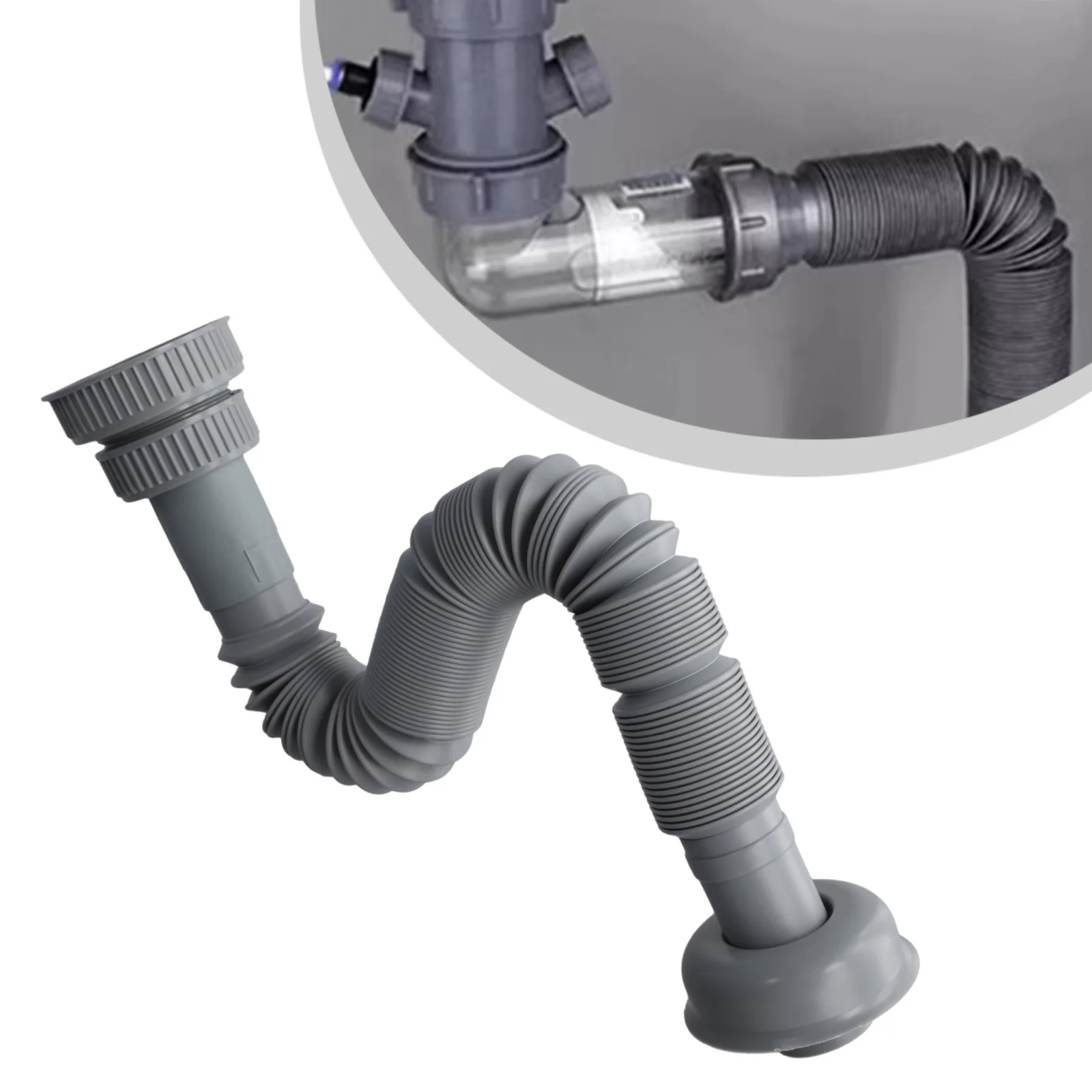 1 Set Kitchen Sink Drain Pipe Expandable Connecting Hose Suitable 32mm/45mm/56mm Interface Home Kitchen Accessories