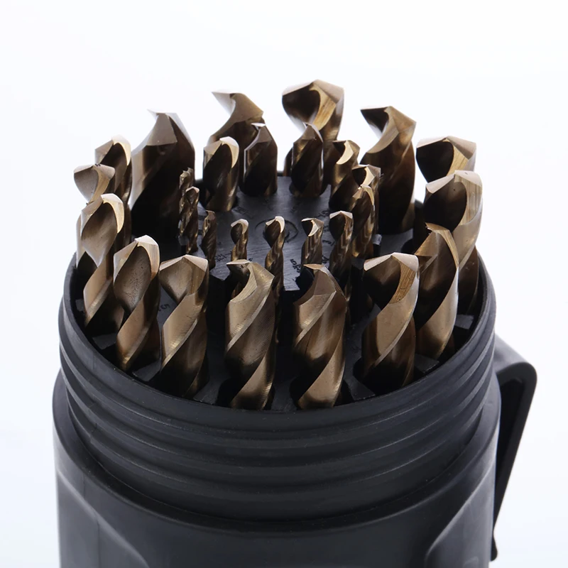 29pcs SAE High-Speed Steel Drill Bit Set, Stainless Steel Cobalt Material Drill, Iron