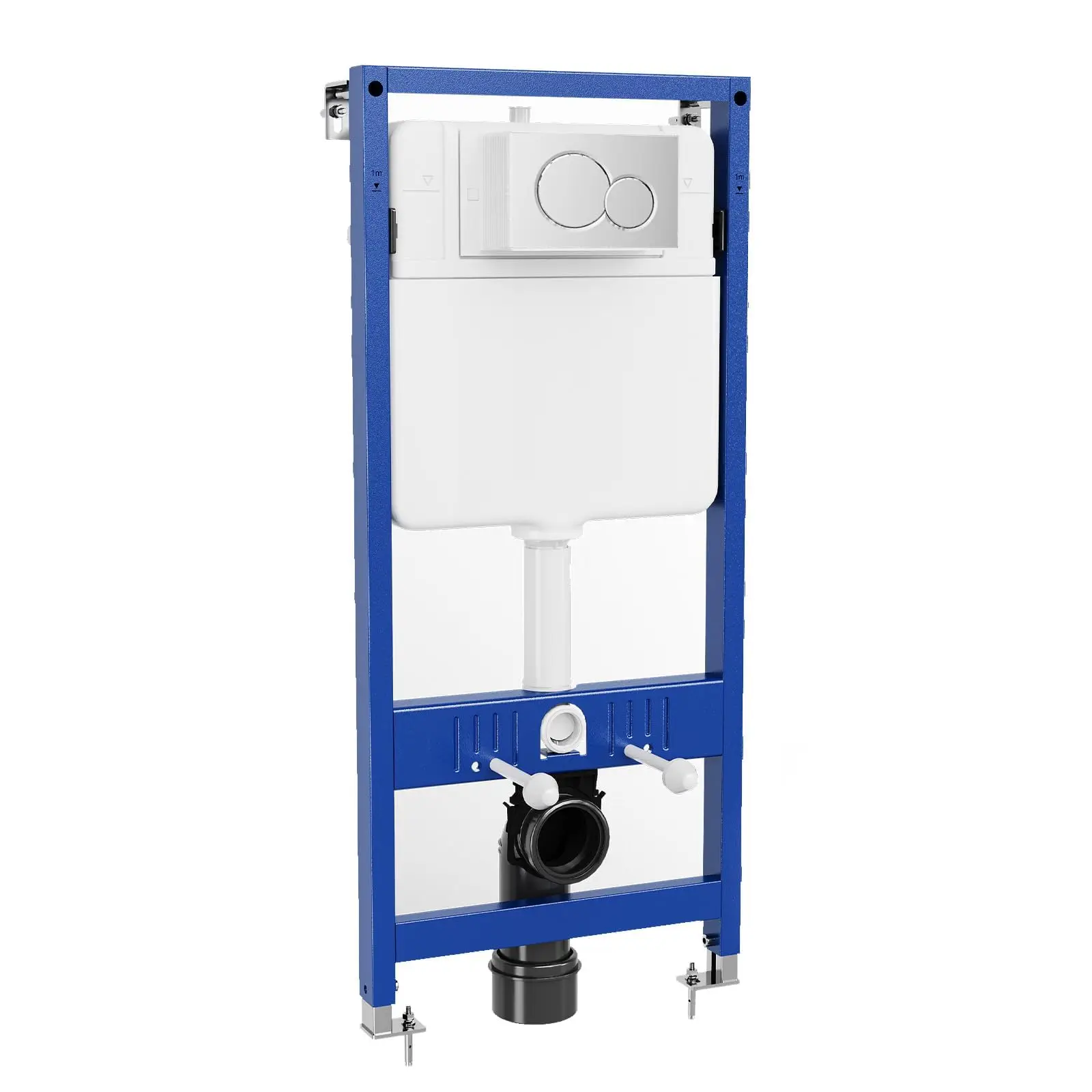 Sistema di installazione a parete salvaspazio per WC a sospensione – Cassetta silenziosa a doppio scarico – Piastra di scarico inclusa – Design moderno per bagno con struttura e serbatoi WC nascosti
