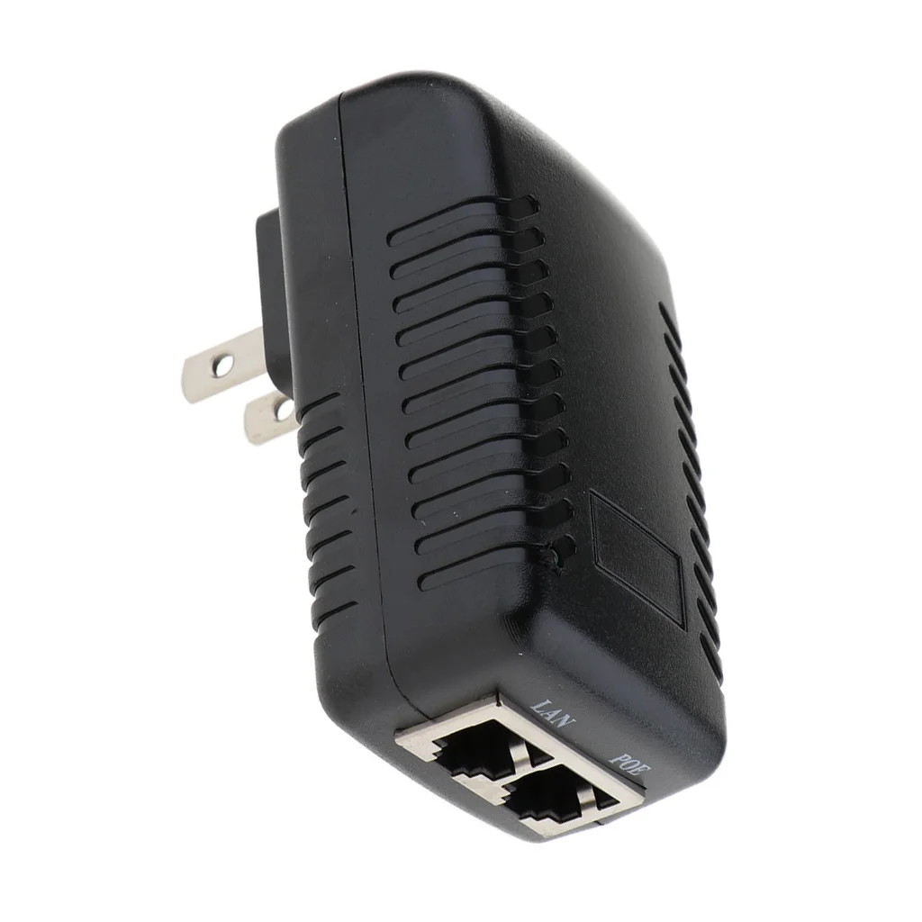 Adaptor dinding catu daya injektor POE 12V1A IEEE 802.3af untuk kamera IP